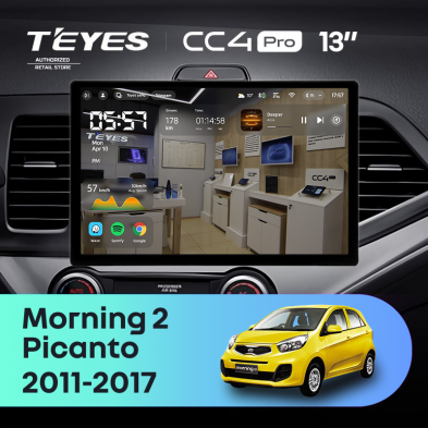 Штатная магнитола Teyes CC4 Pro 8/128 Kia Picanto (2011-2017) (13&quot;)