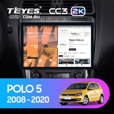 Штатная магнитола Teyes CC3 2K 6/128 Volkswagen Polo 5 (2008-2020) (11&quot;)