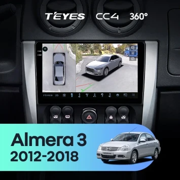 Штатная магнитола Teyes CC4 360 8/128 Nissan Almera 3 G15 (2012-2018) F1