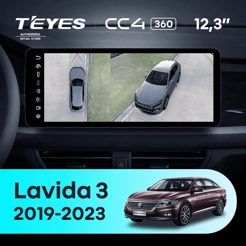 Штатная магнитола Teyes CC4 12.3" 360 8/128 Volkswagen Lavida 3 (2019-2023) F2
