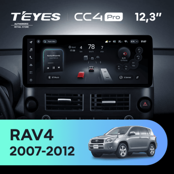 Штатная магнитола Teyes CC4 Pro 12.3" 8/128 Toyota RAV4 XA30 (2007-2012) F1