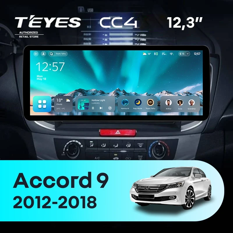 Штатная магнитола Teyes CC4 12.3" 6/64 Honda Accord 9 CR (2012-2018)