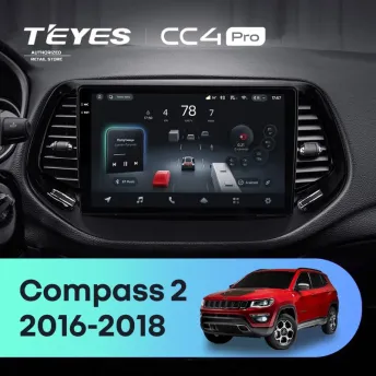 Штатная магнитола Teyes CC4 Pro 12/256 Jeep Compass 2 MP (2016-2018)