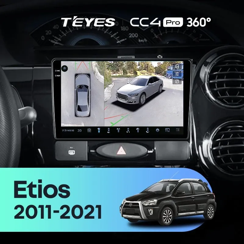 Штатная магнитола Teyes CC4 Pro 360 12/256 Toyota Etios (2011-2021)