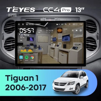 Штатная магнитола Teyes CC4 Pro 12/256 Volkswagen Tiguan 1 NF (2006-2017) F2 (13")