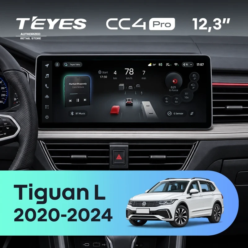 Штатная магнитола Teyes CC4 Pro 12.3" 12/256 Volkswagen Tiguan L (2020-2024)