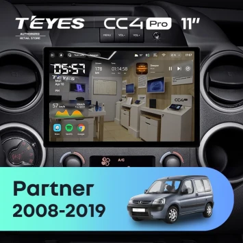 Штатная магнитола Teyes CC4 Pro 8/128 Peugeot Partner (2008-2019) (11")