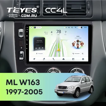 Штатная магнитола Teyes CC4L 6/64 с DTS Mercedes ML W163 (1997-2005) (черная)