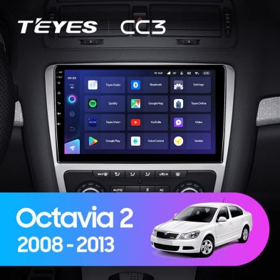 Штатная магнитола Teyes CC3 4/32 Skoda Octavia 2 A5 (2008-2013) Серая