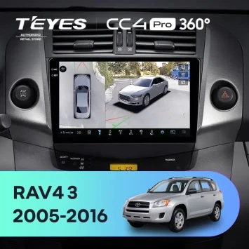 Штатная магнитола Teyes CC4 Pro 360 12/256 Toyota RAV4 3 XA30 (2005-2016) F1 9"