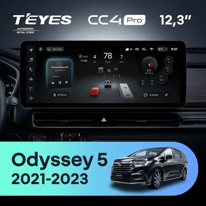 Штатная магнитола Teyes CC4 Pro 12.3" 8/128 Honda Odyssey 5 (2021-2023)