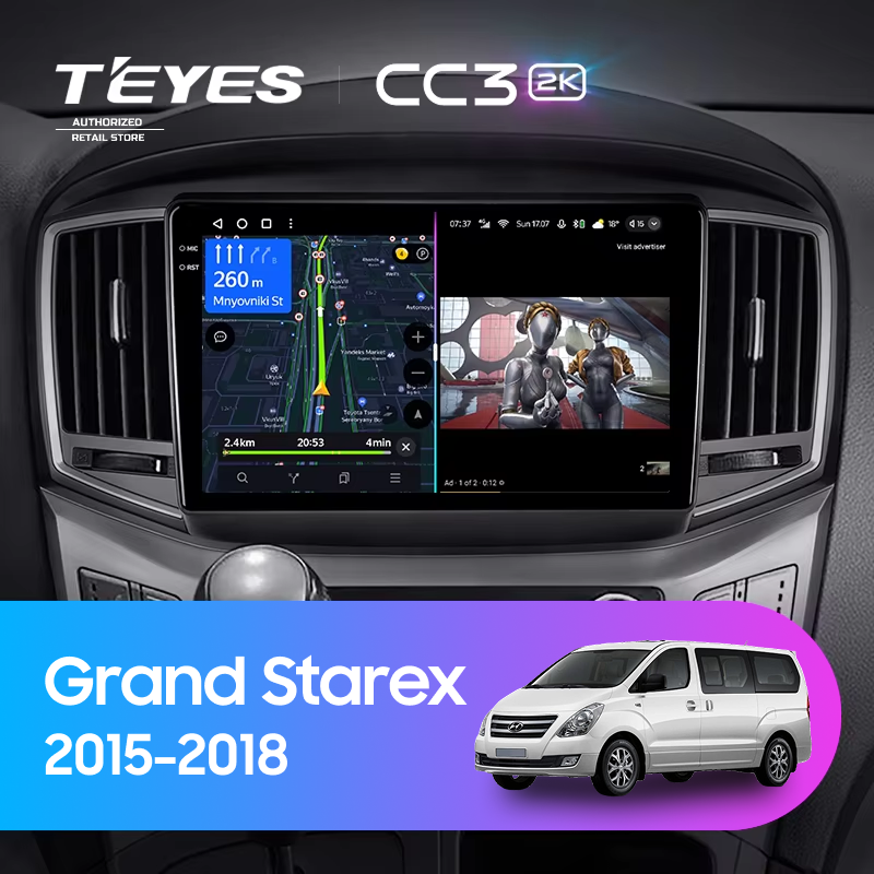 Штатная магнитола Teyes CC3 2K 4/64 Hyundai Grand Starex (2015-2018) F2 (13&quot;)