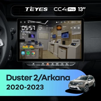 Штатная магнитола Teyes CC4 Pro 12/256 Renault Duster HM 2 (2020-2023) F1 (13")