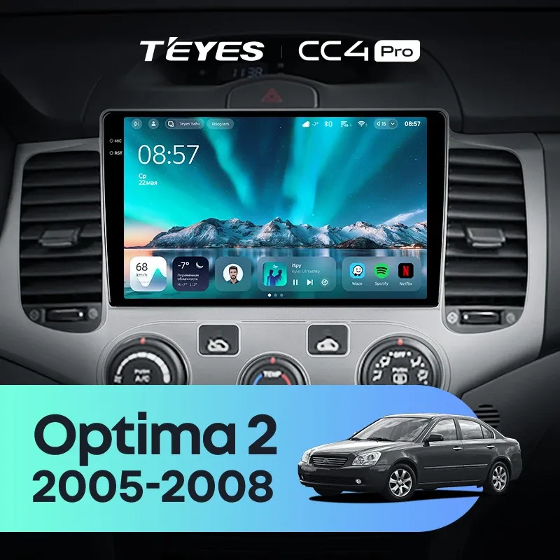 Штатная магнитола Teyes CC4 Pro 12/256 Kia Optima 2 MG (2005-2008)