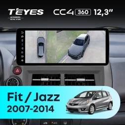 Штатная магнитола Teyes CC4 12.3" 360 6/64 Honda Jazz 2 (2007-2014)