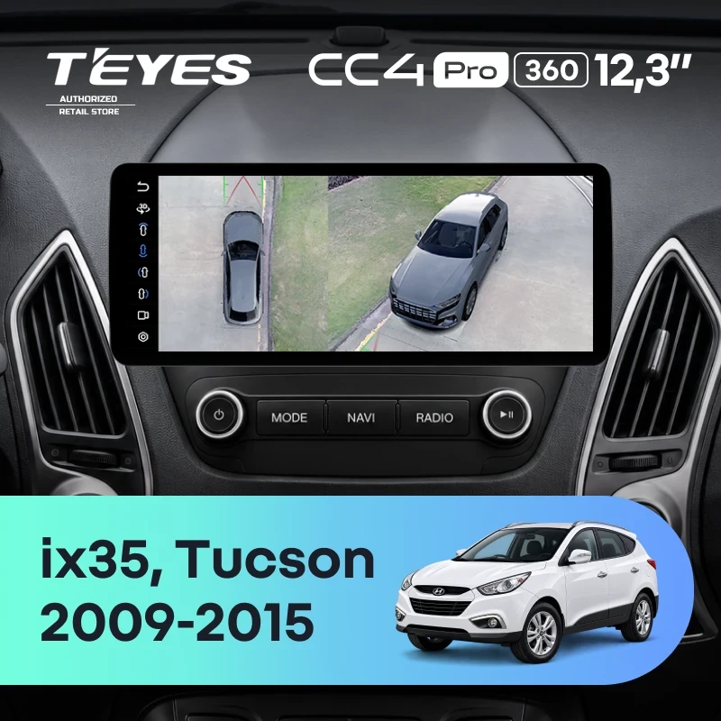 Штатная магнитола Teyes CC4 Pro 12.3" 360 8/128 Hyundai ix35 (2009-2015) (авто без усилителя)