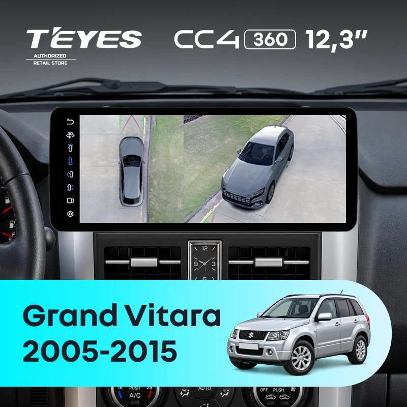Штатная магнитола Teyes CC4 12.3" 360 6/64 Suzuki Grand Vitara 3 (2005-2015) (авто с кнопками на руле)
