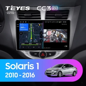 Штатная магнитола Teyes CC3 2K 4/32 Hyundai Solaris 1 (2010-2016) F1