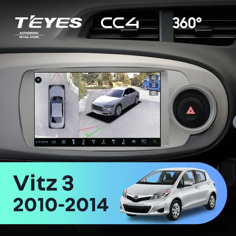 Штатная магнитола Teyes CC4 360 8/128 Toyota Vitz 3 (2010-2014) Правый руль