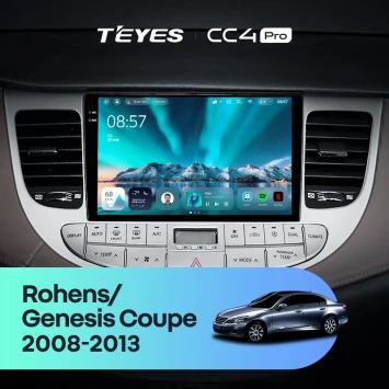 Штатная магнитола Teyes CC4 Pro 8/128 Hyundai Rohens Genesis (2008-2013) F1
