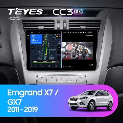 Штатная магнитола Teyes CC3 2K 360 6/128 Geely Emgrand X7 1 GX7 EX7 (2011-2019)