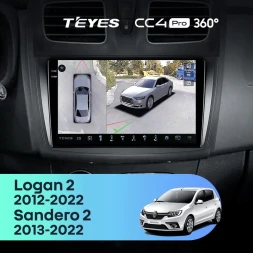 Штатная магнитола Teyes CC4 Pro 360 12/256 Renault Logan 2 (2012-2022) F1