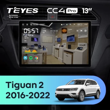 Штатная магнитола Teyes CC4 Pro 12/256 Volkswagen Tiguan 2 (2016-2022) Тип-A (13")