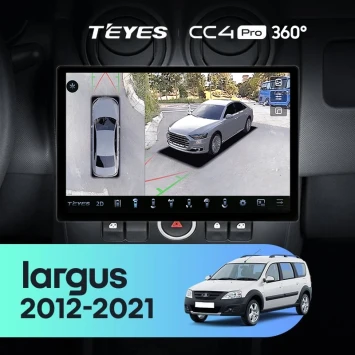 Штатная магнитола Teyes CC4 Pro 360 12/256 Lada Largus (2012-2021) (13")