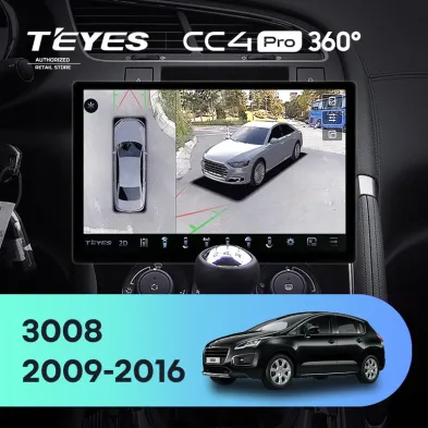 Штатная магнитола Teyes CC4 Pro 360 12/256 Peugeot 3008 1 (2009-2016) F2 (13")