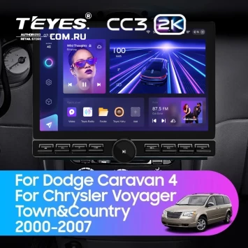 Штатная магнитола Teyes CC3 2K 6/128 Chrysler Town & Country 4 RS (2000-2007) Тип-A (13" с кнопками)