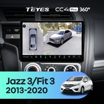 Штатная магнитола Teyes CC4 Pro 360 8/128 Honda Fit 3 GP GK (2013-2020) Тип-A (11")