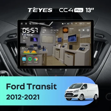 Штатная магнитола Teyes CC4 Pro 8/128 Ford Transit (2012-2021) F1 (13")