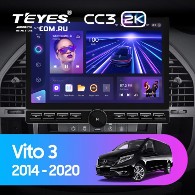Штатная магнитола Teyes CC3 2K 6/128 Mercedes-Benz Vito 3 W447 (2014-2020) (13&quot; с кнопками)