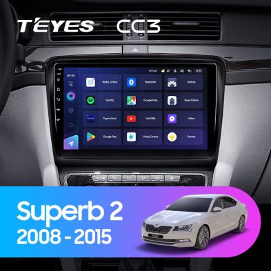 Штатная магнитола Teyes CC3 4/32 Skoda Superb 2 B6 (2008-2015)