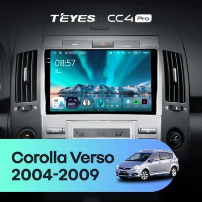 Штатная магнитола Teyes CC4 Pro 8/128 Toyota Corolla Verso AR10 (2004-2009) F2