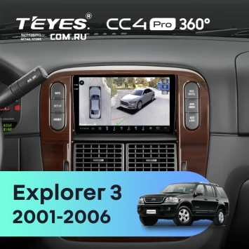 Штатная магнитола Teyes CC4 Pro 360 8/128 Ford Explorer 3 (2001-2006)