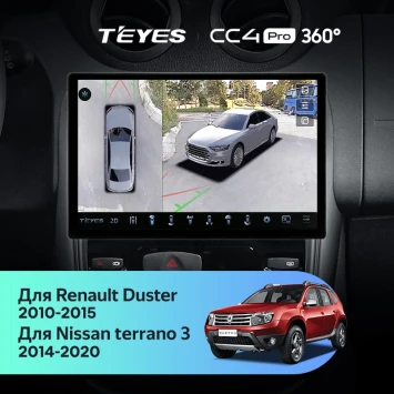 Штатная магнитола Teyes CC4 Pro 360 8/128 Renault Duster 1 (2010-2015) (13")