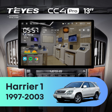 Штатная магнитола Teyes CC4 Pro 12/256 Toyota Harrier 1 (XU10) (1997-2003) F1 (13&quot;)