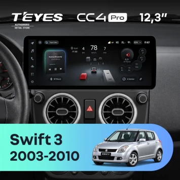 Штатная магнитола Teyes CC4 Pro 12.3" 8/128 Suzuki Swift 3 (2003-2010)