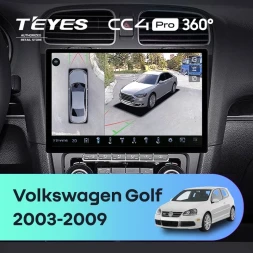 Штатная магнитола Teyes CC4 Pro 360 12/256 Volkswagen Golf (2003-2009) (11")
