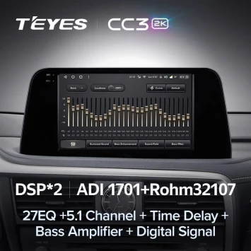 Штатная магнитола Teyes CC3 2K 6/128 Lexus RX200t RX300 RX350 RX350l RX450h RX450hl AL20 IV (2015-2021)