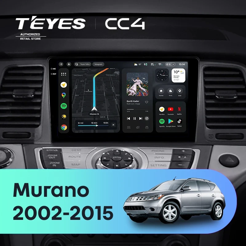 Штатная магнитола Teyes CC4 8/128 Nissan Murano Z50 (2002-2015)