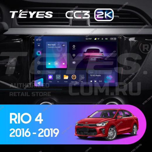 Штатная магнитола Teyes CC3 2K 4/64 Kia RIO 4 (2016-2019) Тип-B — 