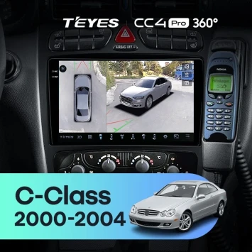 Штатная магнитола Teyes CC4 Pro 360 12/256 Mercedes-Benz C/CLK-Class S203 W203 W209 A209 (2000-2005) F1