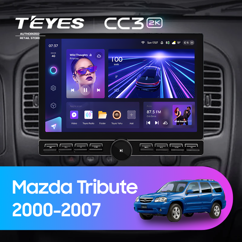 Штатная магнитола Teyes CC3 2K 6/128 Mazda Tribute (2000-2007) (13&quot; с кнопками)