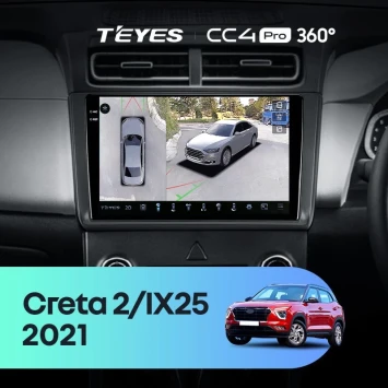 Штатная магнитола Teyes CC4 Pro 360 8/128 Hyundai Creta 2 (2021-2022) (матовая) F1