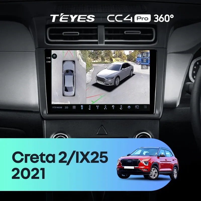 Штатная магнитола Teyes CC4 Pro 360 8/128 Hyundai Creta 2 2021+ (матовая) F1