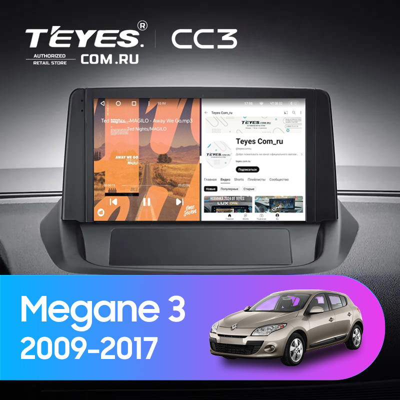 Штатная магнитола Teyes CC3 4/32 Renault Megane 3 (2009-2017) (0din)