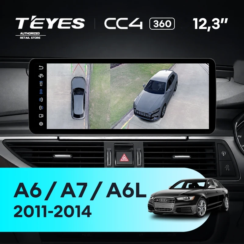 Штатная магнитола Teyes CC4 12.3" 360 8/128 Audi A6 C7 4 A6L (HN+R System) (2011-2014) Правый руль