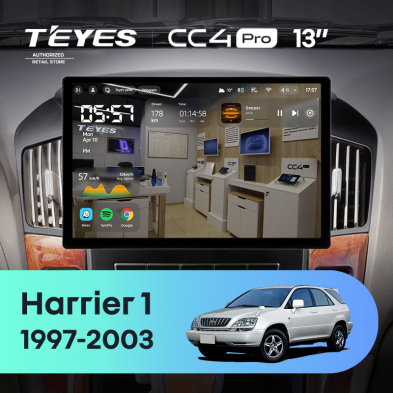 Штатная магнитола Teyes CC4 Pro 12/256 Toyota Harrier 1 (XU10) (1997-2003) F2 (13&quot;)